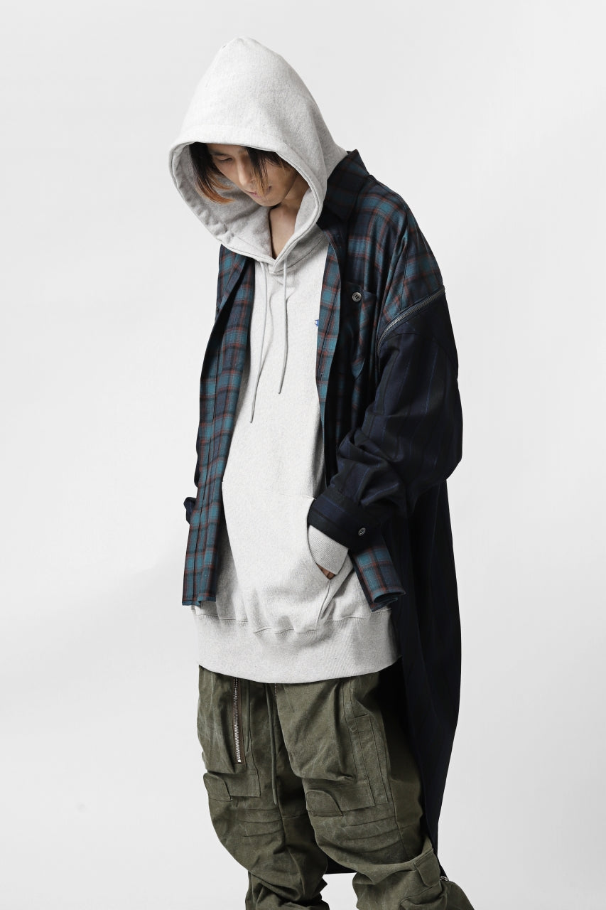 画像をギャラリービューアに読み込む, FACETASM HIGH-LOW ZIPPER SHIRT COAT (NAVY)