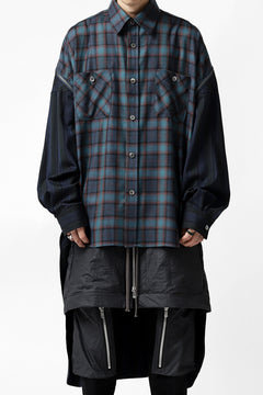 画像をギャラリービューアに読み込む, FACETASM HIGH-LOW ZIPPER SHIRT COAT (NAVY)