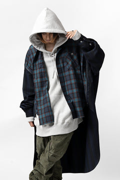 画像をギャラリービューアに読み込む, FACETASM HIGH-LOW ZIPPER SHIRT COAT (NAVY)