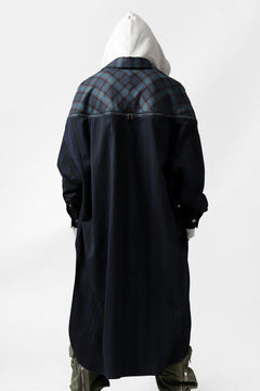 画像をギャラリービューアに読み込む, FACETASM HIGH-LOW ZIPPER SHIRT COAT (NAVY)