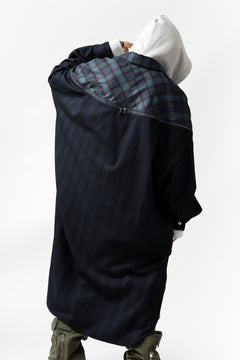 画像をギャラリービューアに読み込む, FACETASM HIGH-LOW ZIPPER SHIRT COAT (NAVY)
