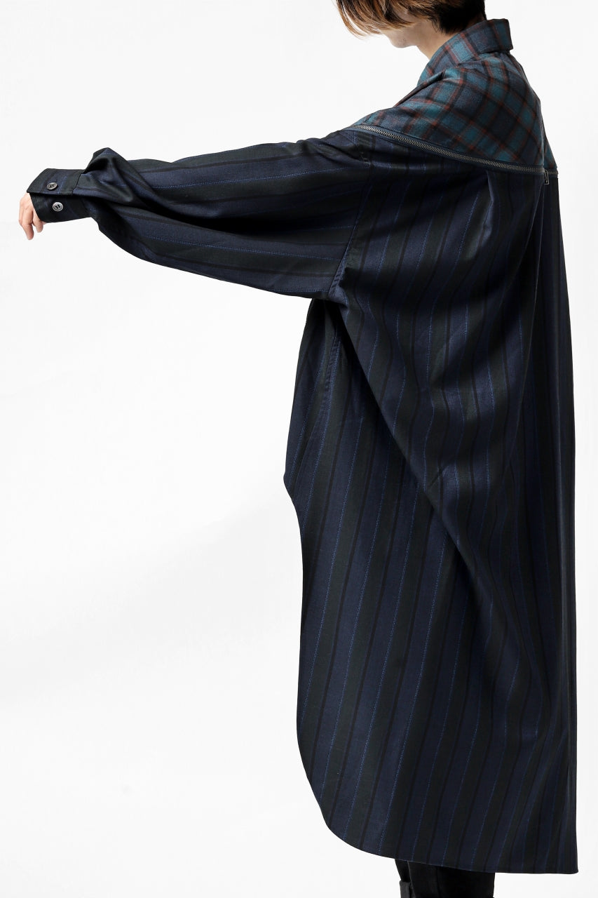 画像をギャラリービューアに読み込む, FACETASM HIGH-LOW ZIPPER SHIRT COAT (NAVY)