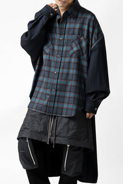 画像をギャラリービューアに読み込む, FACETASM HIGH-LOW ZIPPER SHIRT COAT (NAVY)