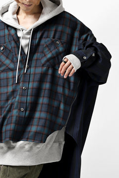 画像をギャラリービューアに読み込む, FACETASM HIGH-LOW ZIPPER SHIRT COAT (NAVY)