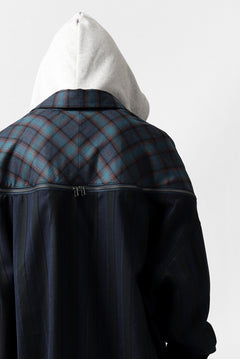 画像をギャラリービューアに読み込む, FACETASM HIGH-LOW ZIPPER SHIRT COAT (NAVY)