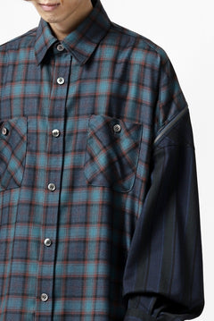 画像をギャラリービューアに読み込む, FACETASM HIGH-LOW ZIPPER SHIRT COAT (NAVY)