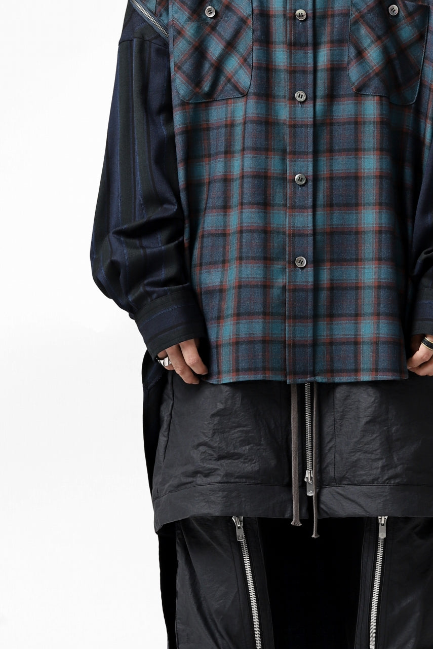 画像をギャラリービューアに読み込む, FACETASM HIGH-LOW ZIPPER SHIRT COAT (NAVY)