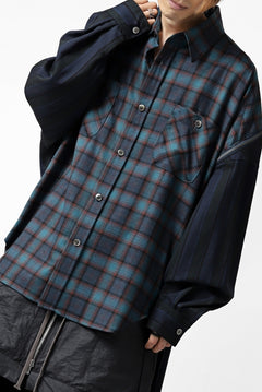 画像をギャラリービューアに読み込む, FACETASM HIGH-LOW ZIPPER SHIRT COAT (NAVY)