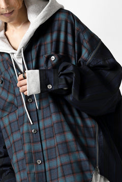 画像をギャラリービューアに読み込む, FACETASM HIGH-LOW ZIPPER SHIRT COAT (NAVY)