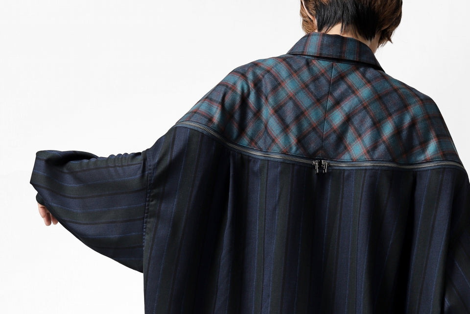 画像をギャラリービューアに読み込む, FACETASM HIGH-LOW ZIPPER SHIRT COAT (NAVY)