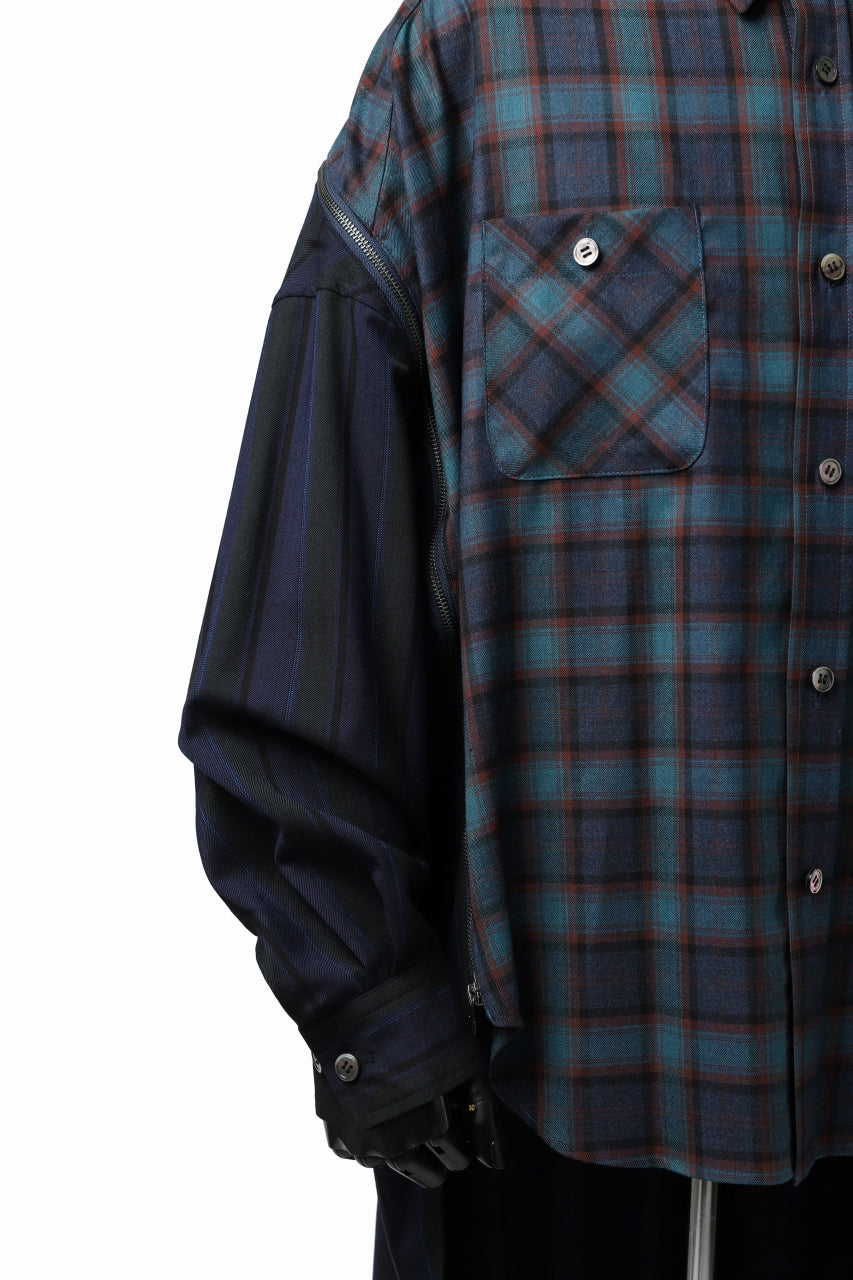 画像をギャラリービューアに読み込む, FACETASM HIGH-LOW ZIPPER SHIRT COAT (NAVY)