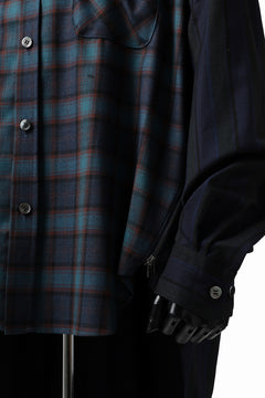 画像をギャラリービューアに読み込む, FACETASM HIGH-LOW ZIPPER SHIRT COAT (NAVY)