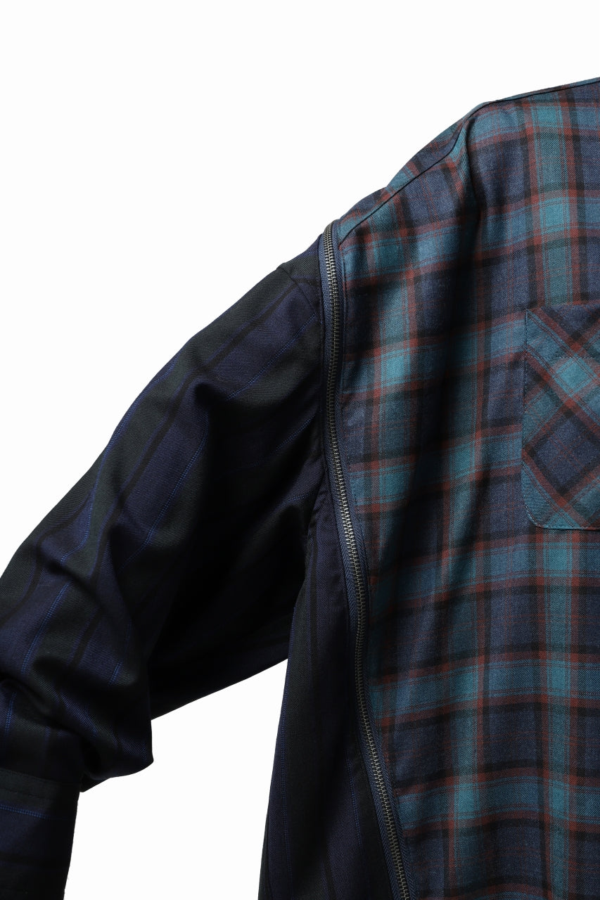 画像をギャラリービューアに読み込む, FACETASM HIGH-LOW ZIPPER SHIRT COAT (NAVY)