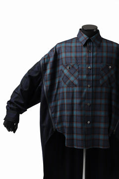 画像をギャラリービューアに読み込む, FACETASM HIGH-LOW ZIPPER SHIRT COAT (NAVY)