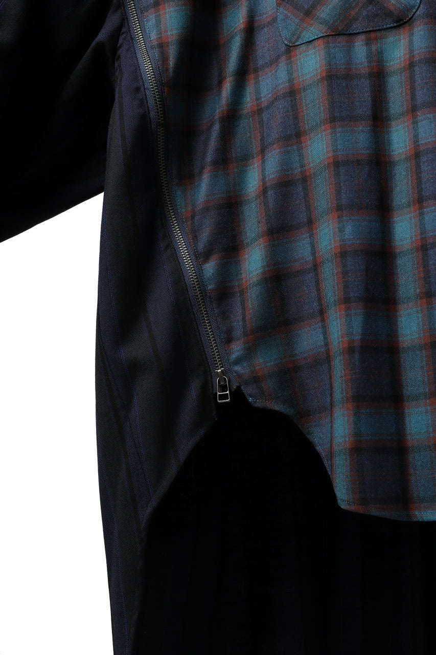 画像をギャラリービューアに読み込む, FACETASM HIGH-LOW ZIPPER SHIRT COAT (NAVY)