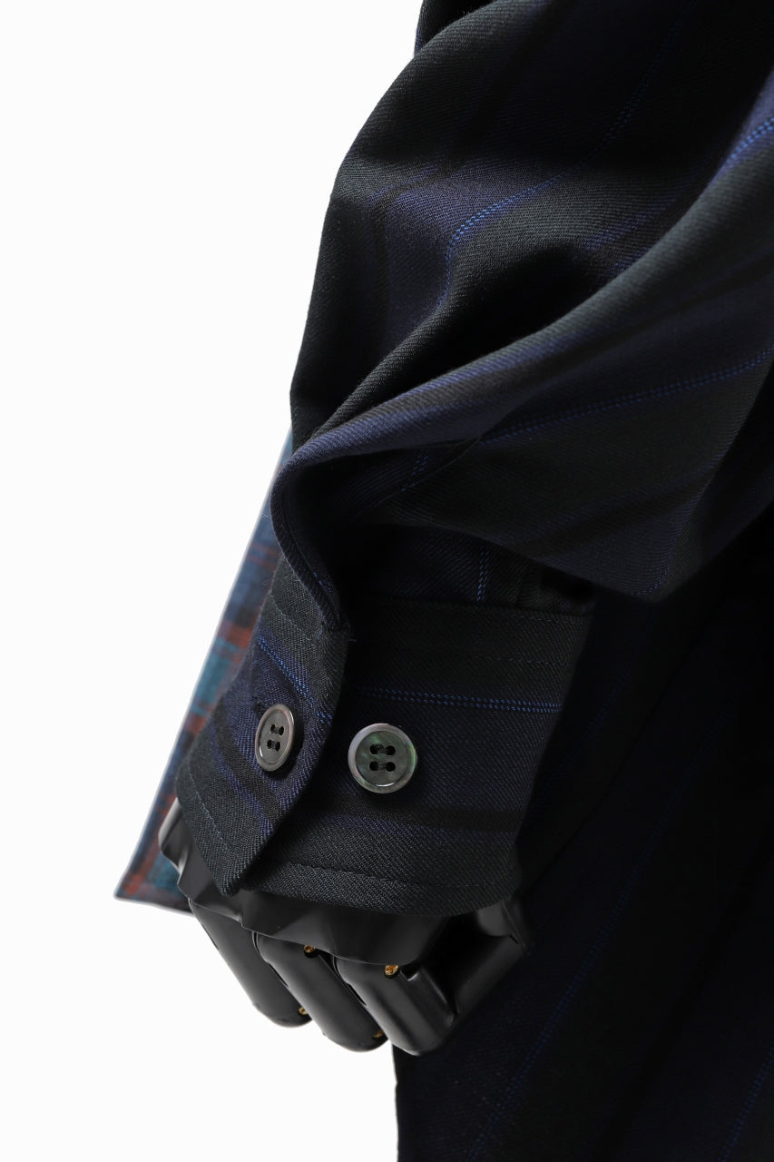 画像をギャラリービューアに読み込む, FACETASM HIGH-LOW ZIPPER SHIRT COAT (NAVY)