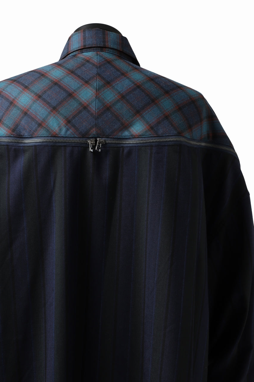 画像をギャラリービューアに読み込む, FACETASM HIGH-LOW ZIPPER SHIRT COAT (NAVY)