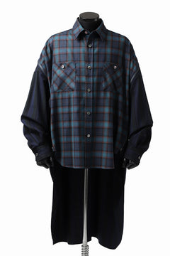 画像をギャラリービューアに読み込む, FACETASM HIGH-LOW ZIPPER SHIRT COAT (NAVY)