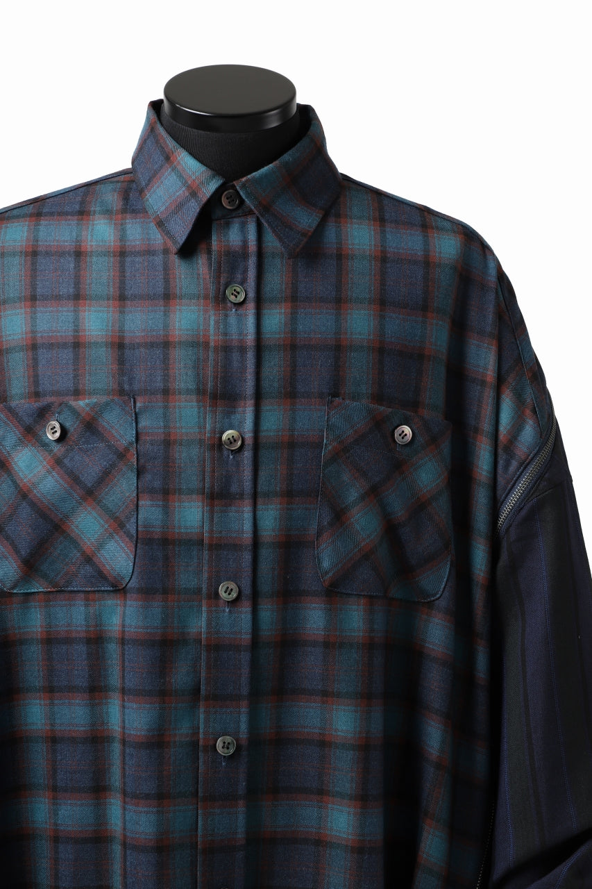 画像をギャラリービューアに読み込む, FACETASM HIGH-LOW ZIPPER SHIRT COAT (NAVY)