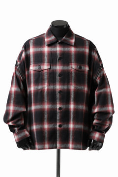 画像をギャラリービューアに読み込む, FACETASM CHECK ZIPPER SHIRT (RED)