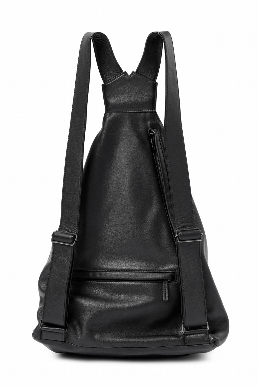 画像をギャラリービューアに読み込む, discord Yohji Yamamoto Y Back Pack BIG / Soft Shrink Cow Leather (BLACK)