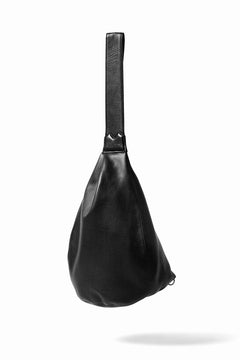 画像をギャラリービューアに読み込む, discord Yohji Yamamoto TUCK ONE SHOULDER BAG / NATURAL SHRINK CALF LEATHER (BLACK)