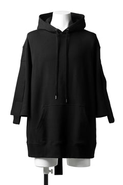 Load image into Gallery viewer, DEFORMATER.® LOGO TAPE HOODIE / LIGHT OZ COTTON (BLACK x BLACK)