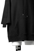 画像をギャラリービューアに読み込む, DEFORMATER.® LOGO TAPE HOODIE / LIGHT OZ COTTON (BLACK x BLACK)