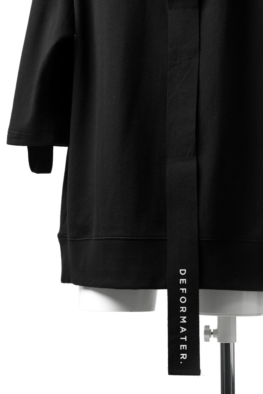 画像をギャラリービューアに読み込む, DEFORMATER.® LOGO TAPE HOODIE / LIGHT OZ COTTON (BLACK x BLACK)