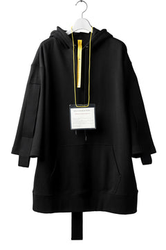 Load image into Gallery viewer, DEFORMATER.® LOGO TAPE HOODIE / LIGHT OZ COTTON (BLACK x BLACK)