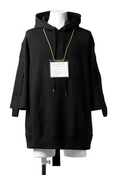 Load image into Gallery viewer, DEFORMATER.® LOGO TAPE HOODIE / LIGHT OZ COTTON (BLACK x BLACK)