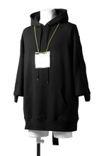 画像をギャラリービューアに読み込む, DEFORMATER.® LOGO TAPE HOODIE / LIGHT OZ COTTON (BLACK x BLACK)