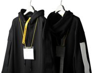 画像をギャラリービューアに読み込む, DEFORMATER.® LOGO TAPE HOODIE / LIGHT OZ COTTON (BLACK x BLACK)