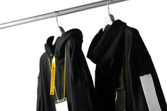 Load image into Gallery viewer, DEFORMATER.® LOGO TAPE HOODIE / LIGHT OZ COTTON (BLACK x BLACK)