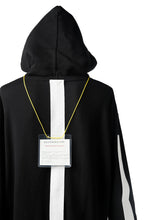 Load image into Gallery viewer, DEFORMATER.® LOGO TAPE HOODIE / LIGHT OZ COTTON (BLACK x WHITE)