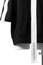 Load image into Gallery viewer, DEFORMATER.® LOGO TAPE HOODIE / LIGHT OZ COTTON (BLACK x WHITE)