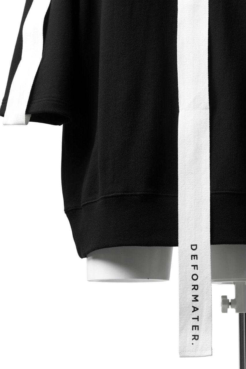 Load image into Gallery viewer, DEFORMATER.® LOGO TAPE HOODIE / LIGHT OZ COTTON (BLACK x WHITE)