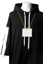 Load image into Gallery viewer, DEFORMATER.® LOGO TAPE HOODIE / LIGHT OZ COTTON (BLACK x WHITE)