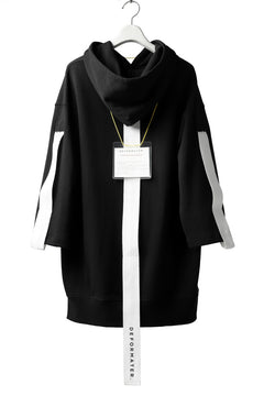 Load image into Gallery viewer, DEFORMATER.® LOGO TAPE HOODIE / LIGHT OZ COTTON (BLACK x WHITE)