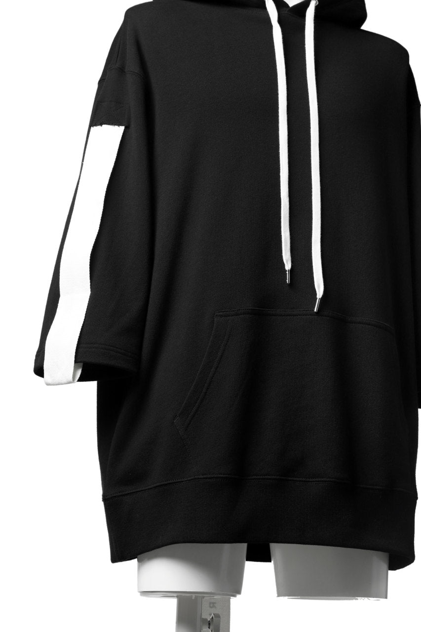 画像をギャラリービューアに読み込む, DEFORMATER.® LOGO TAPE HOODIE / LIGHT OZ COTTON (BLACK x WHITE)