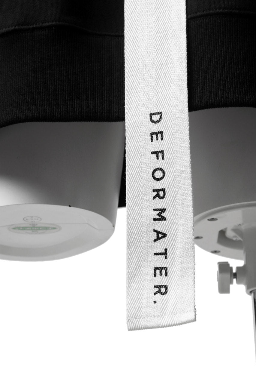 Load image into Gallery viewer, DEFORMATER.® LOGO TAPE HOODIE / LIGHT OZ COTTON (BLACK x WHITE)