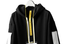 Load image into Gallery viewer, DEFORMATER.® LOGO TAPE HOODIE / LIGHT OZ COTTON (BLACK x WHITE)