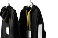 Load image into Gallery viewer, DEFORMATER.® LOGO TAPE HOODIE / LIGHT OZ COTTON (BLACK x WHITE)