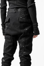 Load image into Gallery viewer, DEFORMATER.® "SPLASH" SLIM FIT JEANS WITH FLAP DETAIL / VERTICAL DENIM (BLACK OVER DYED)