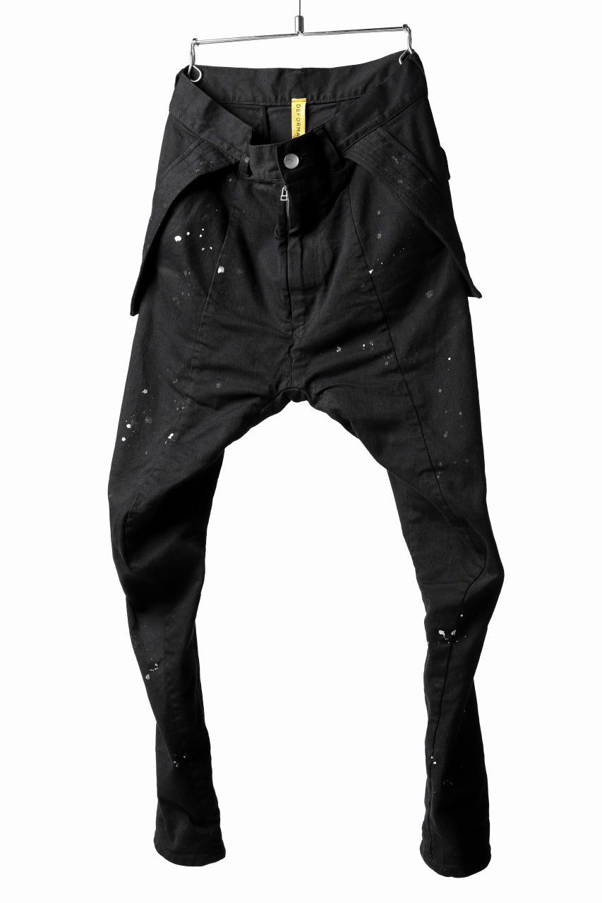 Load image into Gallery viewer, DEFORMATER.® "SPLASH" SLIM FIT JEANS WITH FLAP DETAIL / VERTICAL DENIM (BLACK OVER DYED)