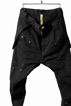 画像をギャラリービューアに読み込む, DEFORMATER.® &quot;SPLASH&quot; SLIM FIT JEANS WITH FLAP DETAIL / VERTICAL DENIM (BLACK OVER DYED)