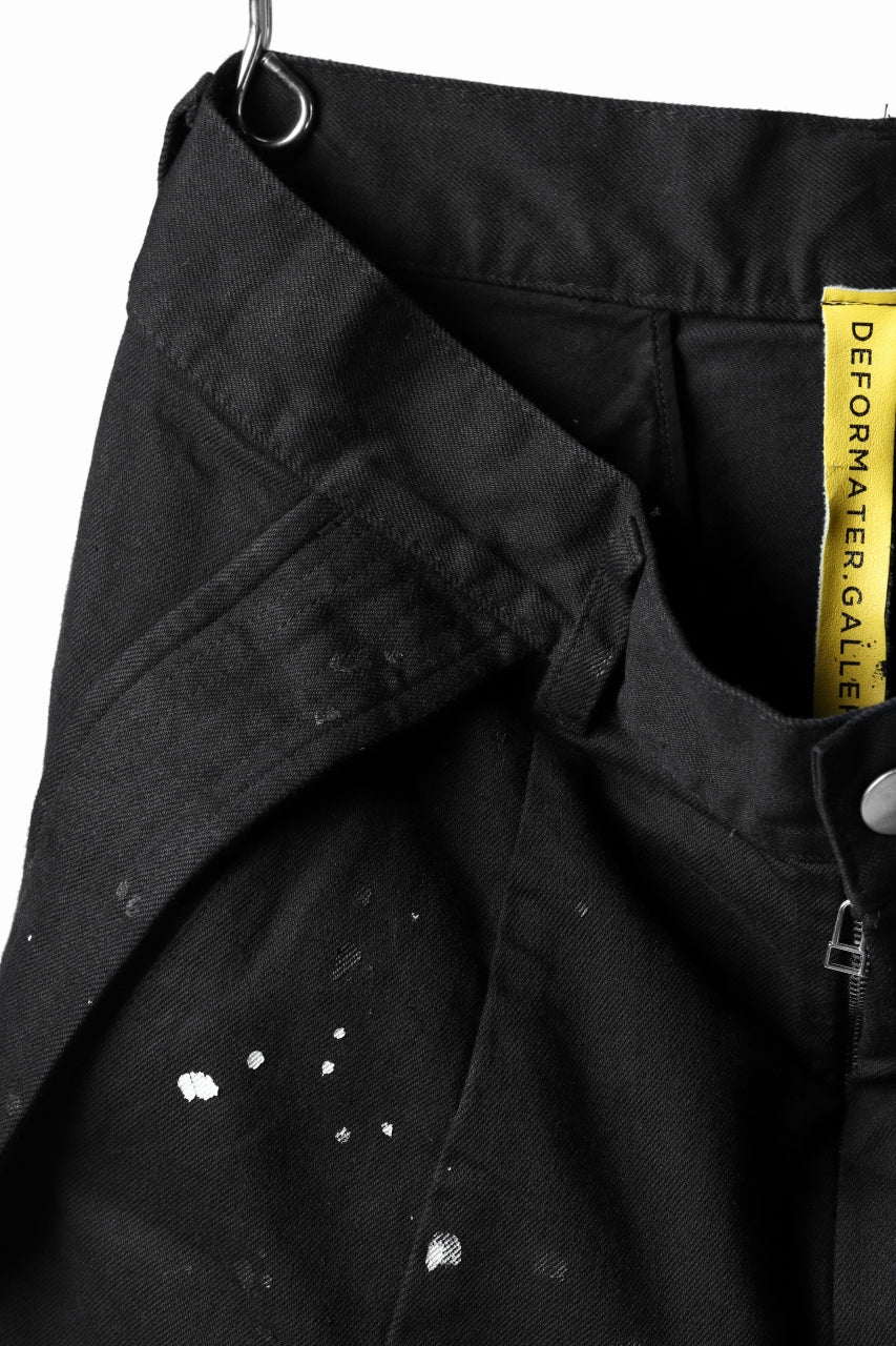 Load image into Gallery viewer, DEFORMATER.® "SPLASH" SLIM FIT JEANS WITH FLAP DETAIL / VERTICAL DENIM (BLACK OVER DYED)