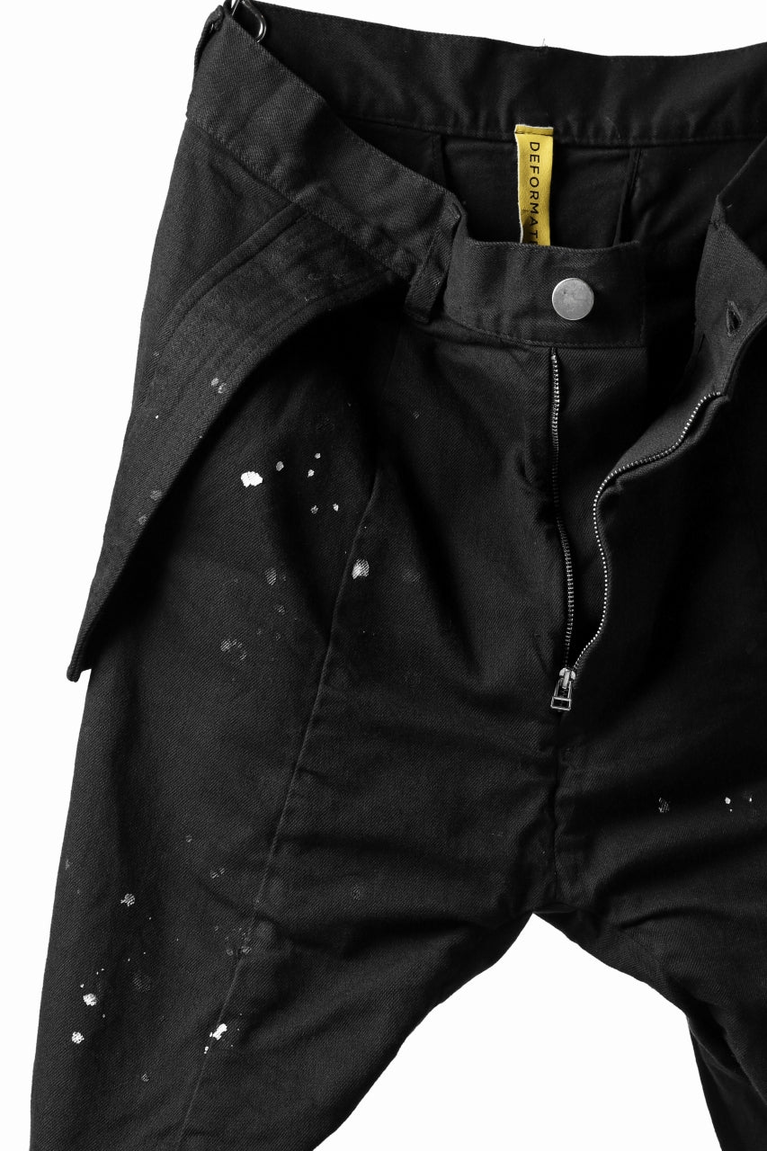 Load image into Gallery viewer, DEFORMATER.® "SPLASH" SLIM FIT JEANS WITH FLAP DETAIL / VERTICAL DENIM (BLACK OVER DYED)