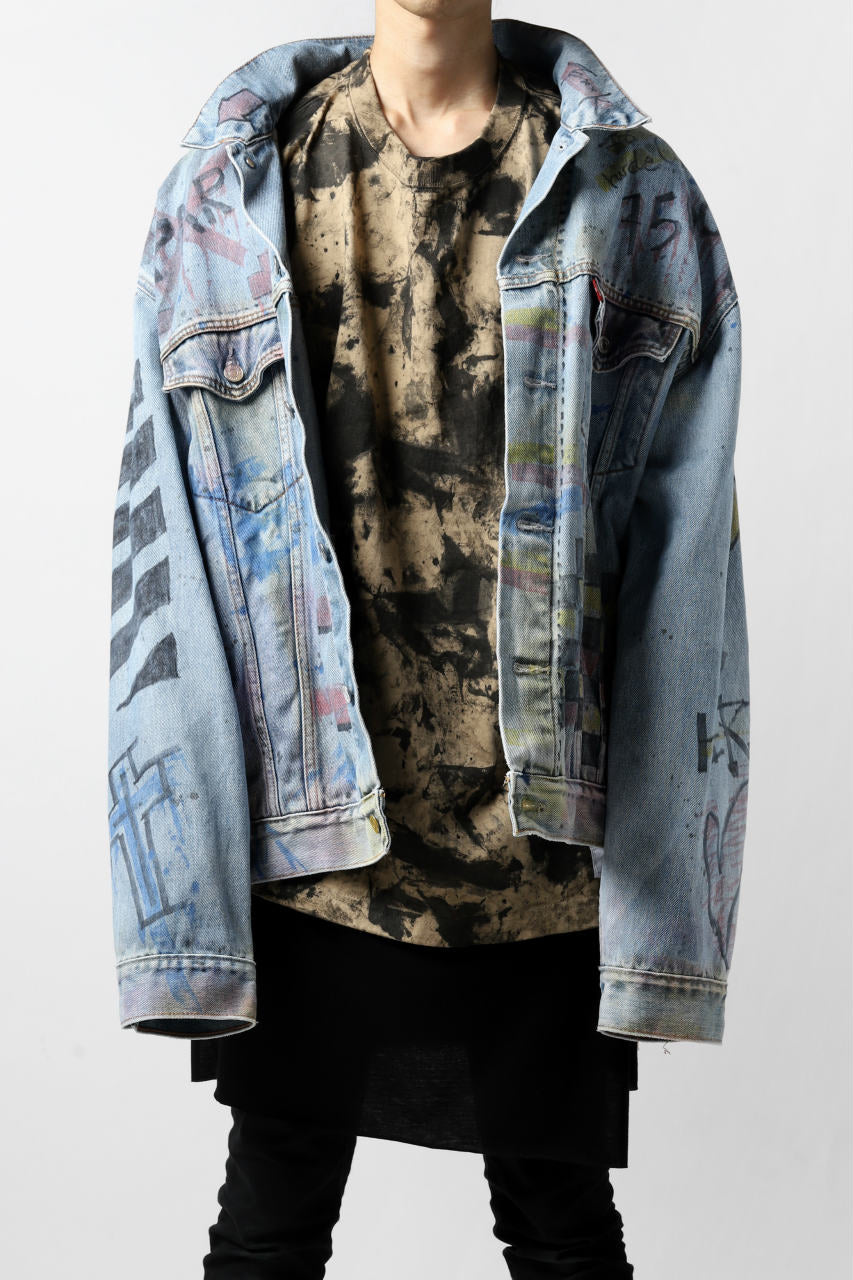 Load image into Gallery viewer, DEFORMATER.® "SPLASH" BACK LOGO TEE / MOTTLED DYING (LIGHT BEIGE)