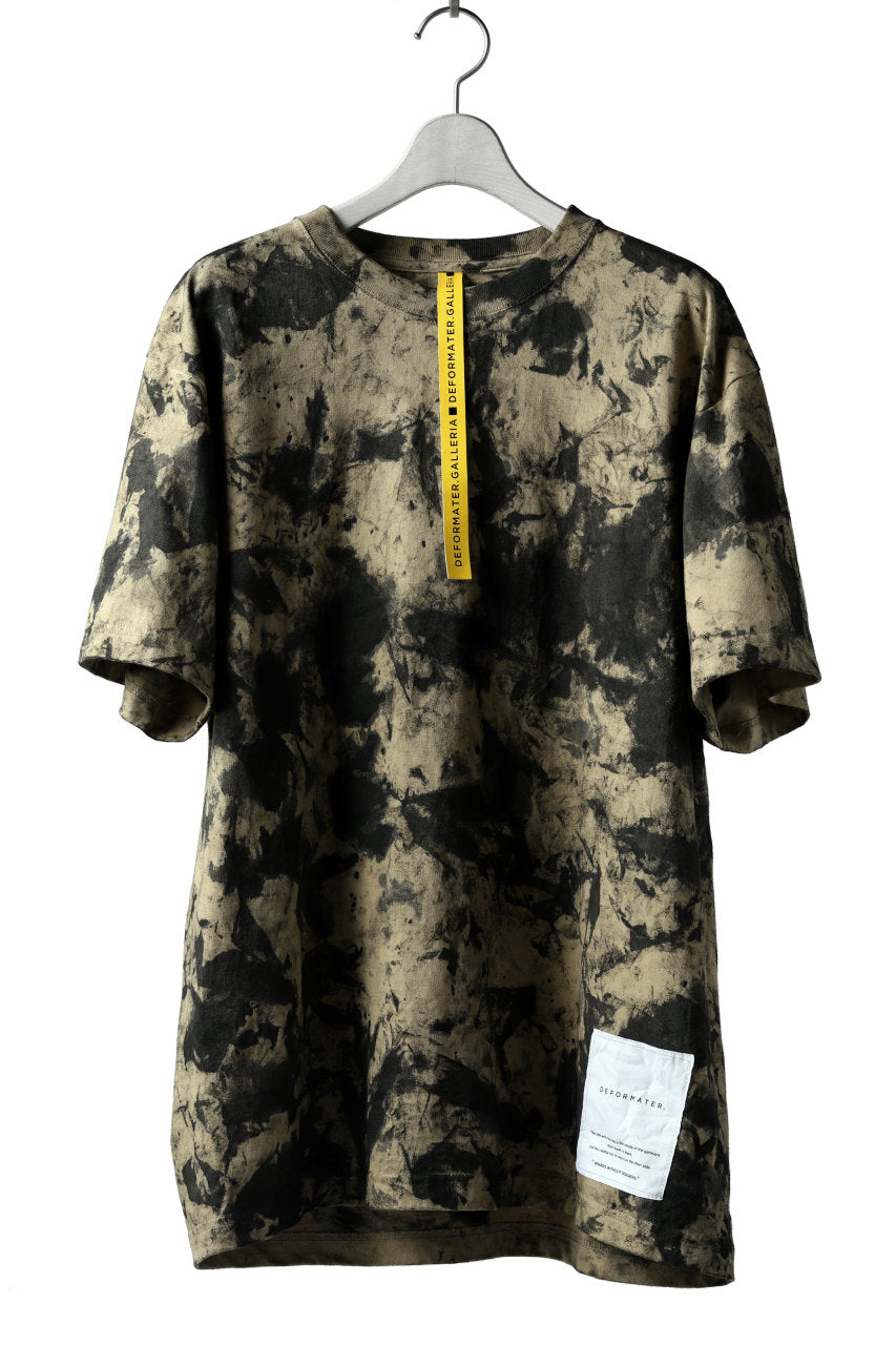Load image into Gallery viewer, DEFORMATER.® "SPLASH" BACK LOGO TEE / MOTTLED DYING (LIGHT BEIGE)
